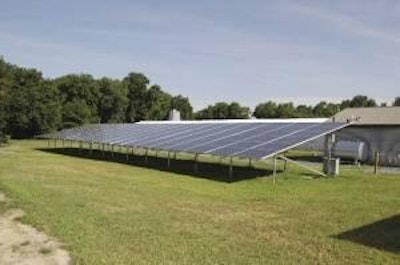 Two sets of solar panels on the farm can produce up to 42 kilowatts of electricity.