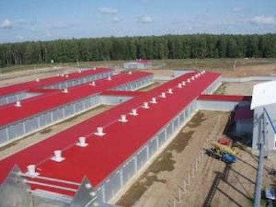 The pig farm is a 1,200 sow farrow-to-finish unit.