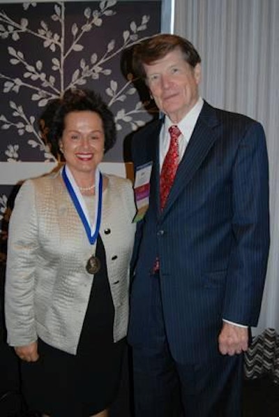 Ambassador Claudia Fritsche, left, and Abit Massey, Georgia Poultry Federation, at the Georgia Society of Association Executives.
