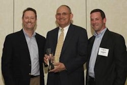 From left: Kurt Hankins, LongHorn Steakhouse; and Steve Smith and Andrew Hays of Pilgrim’s Pride.