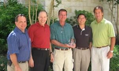 From left: Bob Bova, PPI’s south region sales manager; Ron Jensen, PPI’s CEO and president; Greg Payne and Bob Knoll, Millennium Packaging managing partners; and John Terrien, PPI’s vice president, sales and marketing.