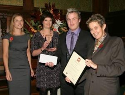 Benjamin Pollard (third from left) receiving the Pfizer Poultry Trainee of the Year award.