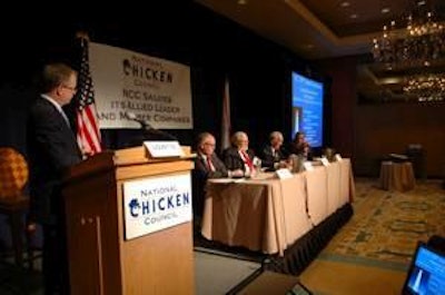 Bill Lovette, president and COO, Case Foods, moderated a panel discussion at the National Chicken Council annual meeting.