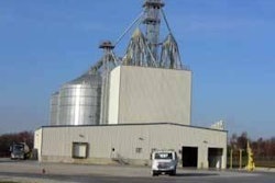 The exterior of the new Moark LLC Feed Mill in Neosho, Mo., supplying the Midwest Division of the company.