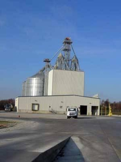 The exterior of the new Moark LLC Feed Mill in Neosho, Mo., supplying the Midwest Division of the company.