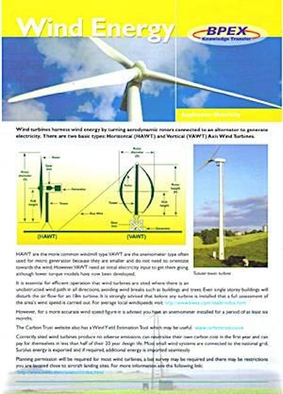 A fact sheet on wind energy for Britain’s pig farmers