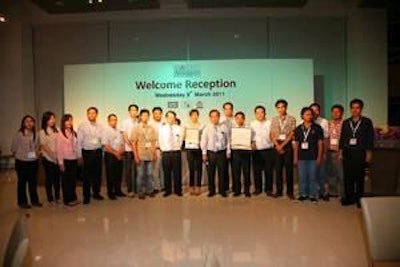 The AA Thailand team poses at the Aviagen welcome reception during VIV Asia 2011.