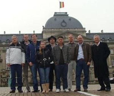 Attendees take a break from the Petersime technical incubation seminar, held in Belgium in February.
