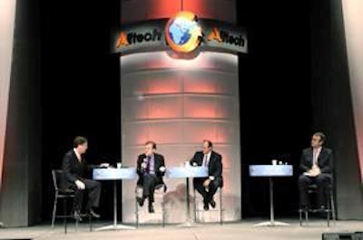 The Great Debate featured Tom Standage, Ben Self, and Hams Johr on the second day of Alltech's Symposium.