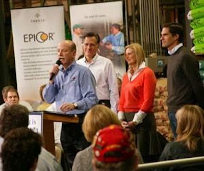 U.S. Republican presidential candidate Mitt Romney attended a town hall meeting hosted by Diamond V.
