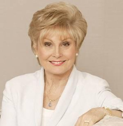 Former British TV news presenter Angela Rippon, who is helping the UK pig industry boost sales of bacon.
