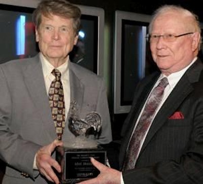 Abit Massey, president emeritus of the Georgia Poultry Federation (left), was honored by U.S. Poultry & Egg Association with the Harold E. Ford Lifetime Achievement Award at the International Poultry Expo. He was presented with the award by Harold E. Ford, past president of USPOULTRY and for whom the award was named.