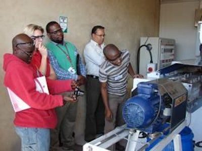 Participants experiencing food and feed extrusion by seeing how the technology works, as well as touching and tasting the end-products, during one of ExtruAfrica’s previous training events.