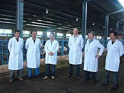 The management team of Altun 1 poultry factory, one of the largest in Kazakhstan.