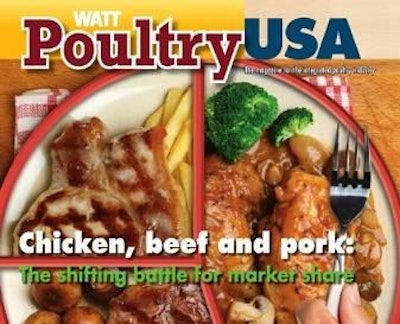 Chicken's lead over beef in per capita consumption grew from 21.9 pounds in 2006 to an estimated 26.4 pounds in 2013.