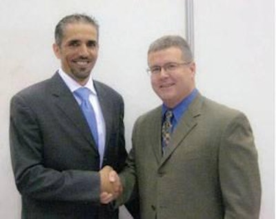 General Manager of ARTAT Naif Al-Omeir (left) with Bailey Reynolds, president, Animal Science Products Inc.