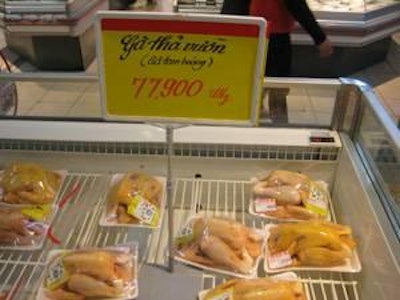 Chicken in supermarket in Vietnam