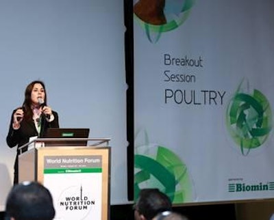 Foto: cortesía de Biomin | La Dra. Santin explicó su metodología durante el World Nutrition Forum de Biomin en Múnich, Alemania el pasado octubre de 2014.