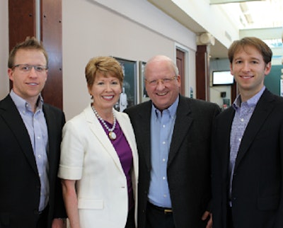 The George family has donated $1 million to The Jones Center, a recreational and educational facility in Springdale, Arkansas. Pictured, from left, are Charles, Robin, Gary and Carl George.