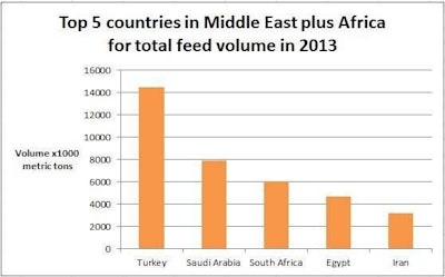 Turkey's production of compound feeds increased 6 percent in 2013.