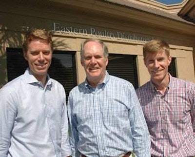 Eastern Poultry & Food Distributors CEO Tom Rueger (middle) with sons, Ted (left), president, and John (right), trader
