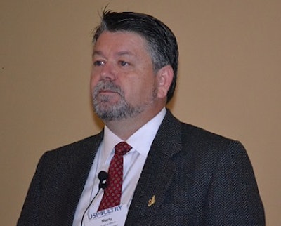Dr. Marty Matlock, executive director, Office for Sustainability, University of Arkansas, addressing attendees at USPOULTRY’s 2014 Environmental Management Seminar.