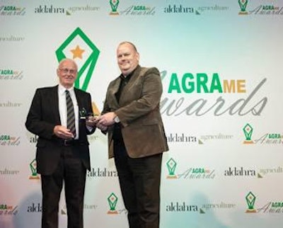 Ernst Kah, Area Sales Manager from Marel receives the AGRAme Award 2013.