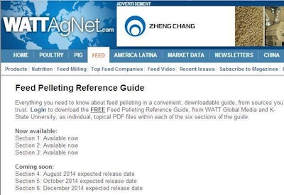 Log in to www.wattagnet.com to download informative PDFs from sections one through three in the Feed Pelleting Reference Guide.