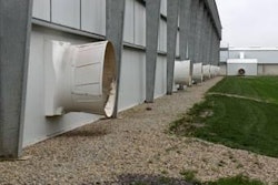 The stone or gravel barrier immediately adjacent to the laying house along with the grass always trimmed between the sheds helps keep rodents away from the outside wall.