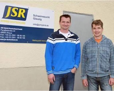 Owner of JSR Hybrid Deutschland, Michiel Taken, left, credits good genetics and technical support for the company’s growth.