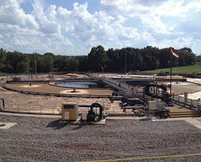 Modified oxidation ditch system used to accomplish four-stage Bardenpho advanced nutrient removal processes at the Scranton, Ark., facility.