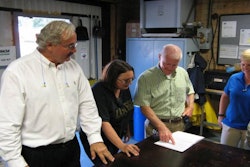 Joe Saxon, Saxon Environmental Services; Linda Richardson, wastewater operator, Keystone Foods; Paul Bredwell, U.S. Poultry & Egg Association; and Tina Williams, environmental manager, Keystone Foods