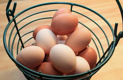 Brown And White Eggs In A Basket