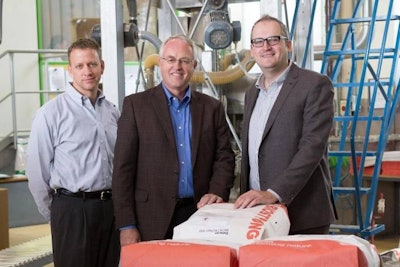 Delacon CEO Markus Dedl (right), Dave Hoogmoed, executive vice president and chief operating officer for Land O'Lakes Inc. (center), and Tim Makens, general manager for Land O’Lakes’ newly created PMI Nutritional Additives division (left), are central figures in the companies partnership to expand the potential for phytogenic feed additives in the U.S. | Photo courtesy of Delacon Biotechnik GmbH.