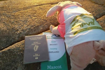 Mucky, the IPVS mascot, is also looking forward to her first visit to Dublin, Ireland. | Courtesy of IPVS