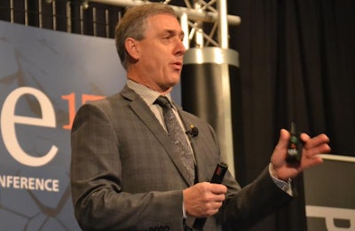 Paul Groenewegen, sales and nutrition manager, Alltech Canada, discusses the importance of quality piglet starter feeds during ONE17, The Alltech Ideas Conference. | Roy Graber