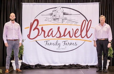 Trey Braswell, left, president of Braswell Family Farms stands with Scott Braswell, right. | Braswell Family Farms