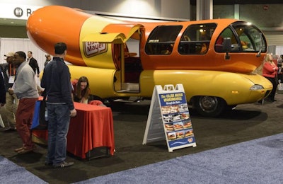 The Oscar Mayer Wienermobile on display at the International Production & Processing Expo not only attracted attention, but inspired ideas as well. | Photo courtesy of USPOULTRY