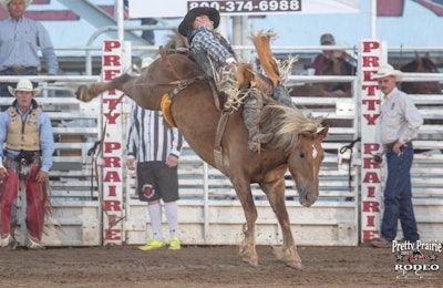 Jared Keylon, a former poultry industry worker, is now one of the most successful bareback riders in the Professional Rodeo Cowboys Association. | Kent Kerschner, Fotocowboy.com