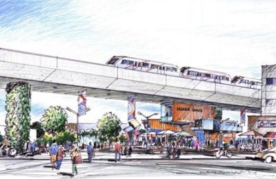 A planned transit system in Calgary, Alberta, shown in this artist's rendering, has prompted Calgary officials to enter discussions with Sofina Foods. Sofina plans to move its poultry plant there to help accommodate the transit system. | City of Calgary