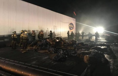 A fire broke out on October 4 at the Allen Harim poultry plant in Harbeson, Delaware. | Photo courtesy of Indian River Volunteer Fire Company