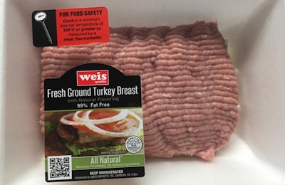 Prestage Foods is recalling 1-pound packages of Weis Markets Fresh Ground Turkey Breast and other ground turkey products because of the possible presence of extraneous materials.| Photo courtesy of FSIS