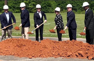 Officials from Peco Foods and the State of Mississippi hold a groundbreaking ceremony to commemorate Peco's planned addition of a cold storage facility in West Point, Mississippi. | Photo courtesy of Gov. Phil Bryant's office