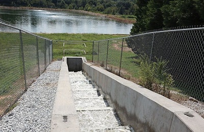 Cascading aeration transporting ultra-filtered and UV disinfected treated wastewater to discharge. | Photo by John Pierson