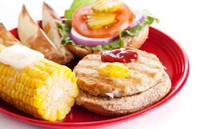 The turkey burger carries a reputation as a healthy alternative to the ground beef variety, but it's not commonly found at major fast food chains. | lisafx, Bigstock.com