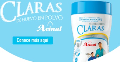 Así luce uno de los empaques en los que Avinal comercializa su producto Claras de Huevo en polvo. | Foto: www.avinal.com.co
