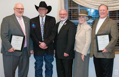 Recipients of awards from the Missouri Agribusiness Association were, from left, Keith Dietzschold, Jim McCann, Sen. Brian Munzlinger, Jo Manhart and Gary Marshall. | Photo courtesy of Brian Munzlinger