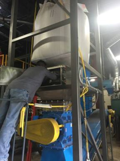 Sterling Systems & Controls bulk bag unloading system with integral dust containment
