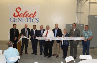 Select Genetics leaders joined area dignitaries to cut the ribbon at the company's new hatchery in Terra Haute, Indiana. | Photo courtesy of Select Genetics
