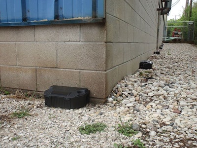 Bait stations should be placed on the outside of the poultry house to help prevent rodents from ever entering the building. | Courtesy of Liphatec